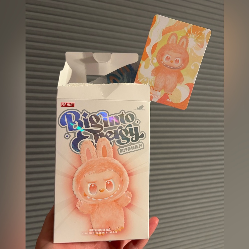 Pop Mart The Monsters Big Into Energy Labubu Plush Pendant - Happiness